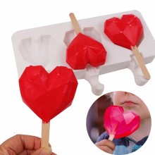 Форма для леденцов и мороженого "Эскимо сердце оригами"
